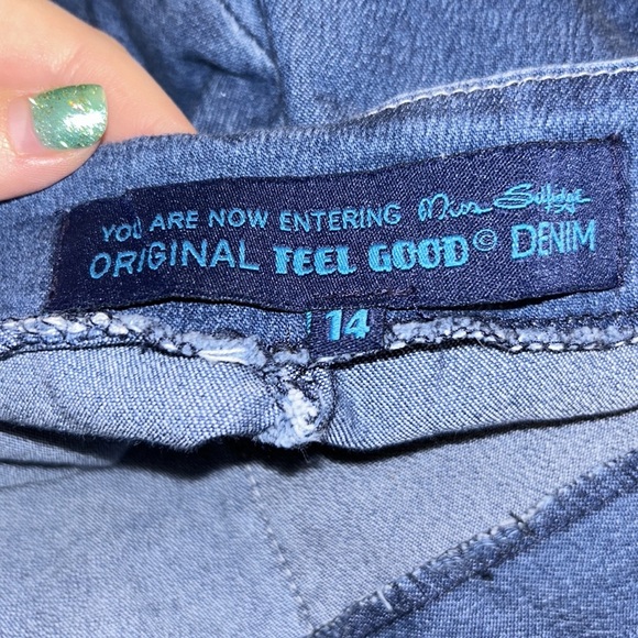 POLLY POCKET Y2K FLOWER POWER FLARE SLIT DENIM JEANS WITH FLOWER APPLIQUE - Picture 5 of 10